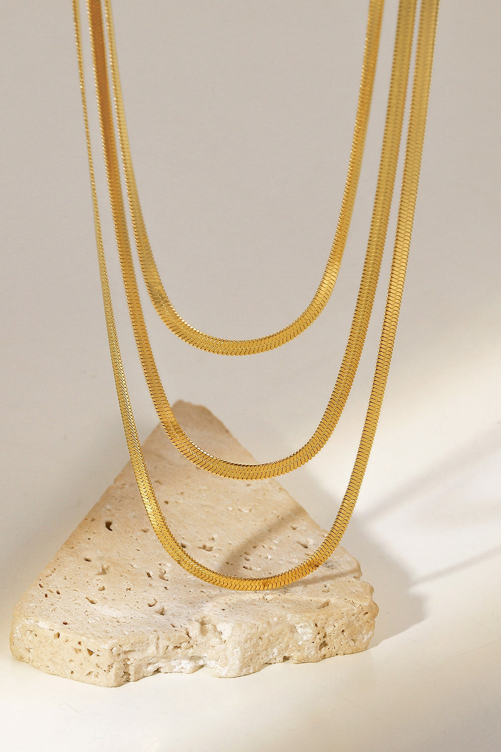 Triple-Layered Gold Necklace