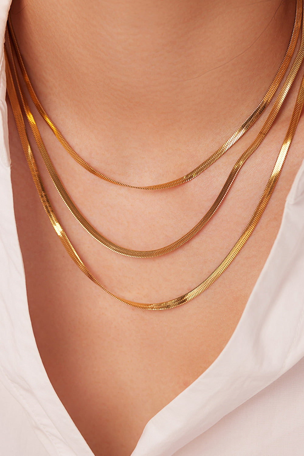 Triple-Layered Gold Necklace