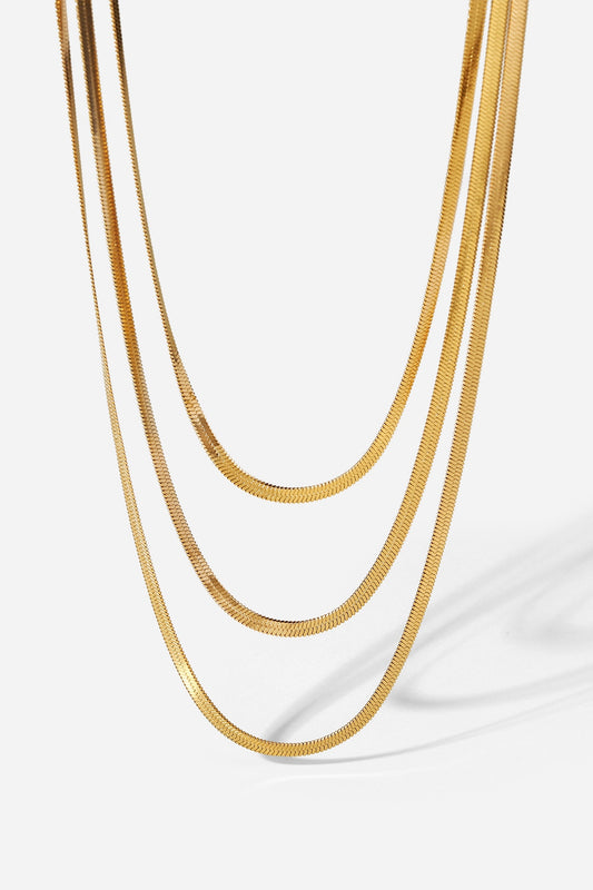 Triple-Layered Gold Necklace